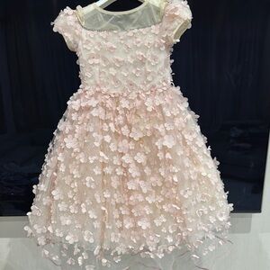 MONA LISA Pink and Orange Tiered A-line Dress with Puff Sleeves